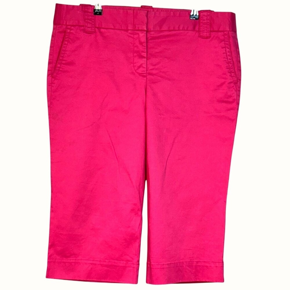J. Crew Chino Stretch Favorite Fit Pink Low Rise Cropped Capri Pants Size 12
